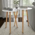 Daphnes Dinnette Nesting End Tables Mid - White - Set of 2 DA3878490